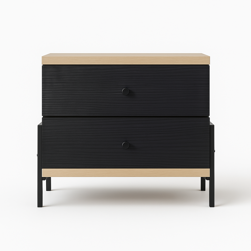 Madera de encino/Base de metal 